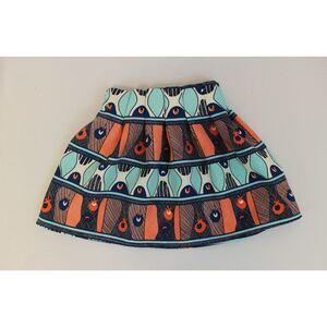 Colorful Abstract Pleated Mini Skirt